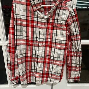 Cat & Jack Red and White Plaid Button Down Shirt